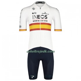 Cykeltøj + Cykelshorts 2022 INEOS Grenadiers Spansk Mesterskab Hvid